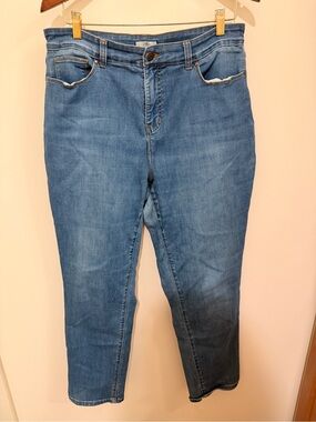 croft & barrow Women's Ankle Crop Jeans in Blue Wash Size 12